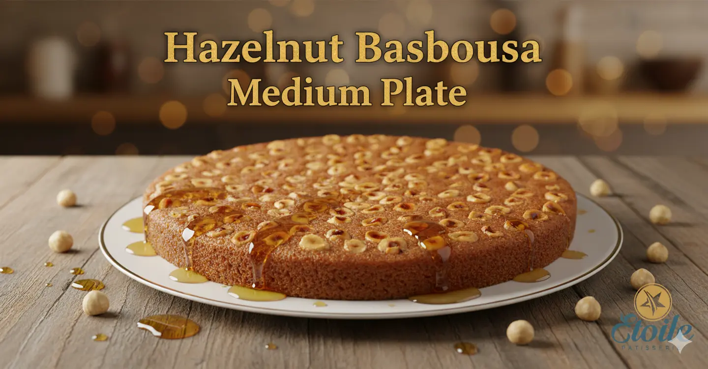 طبق بسبوسه بندق وسط