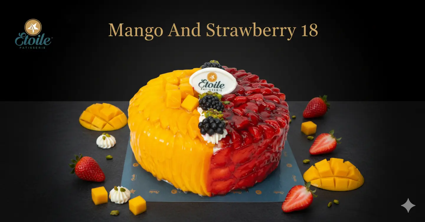 تورته 18 نص مانجو نص فراوله