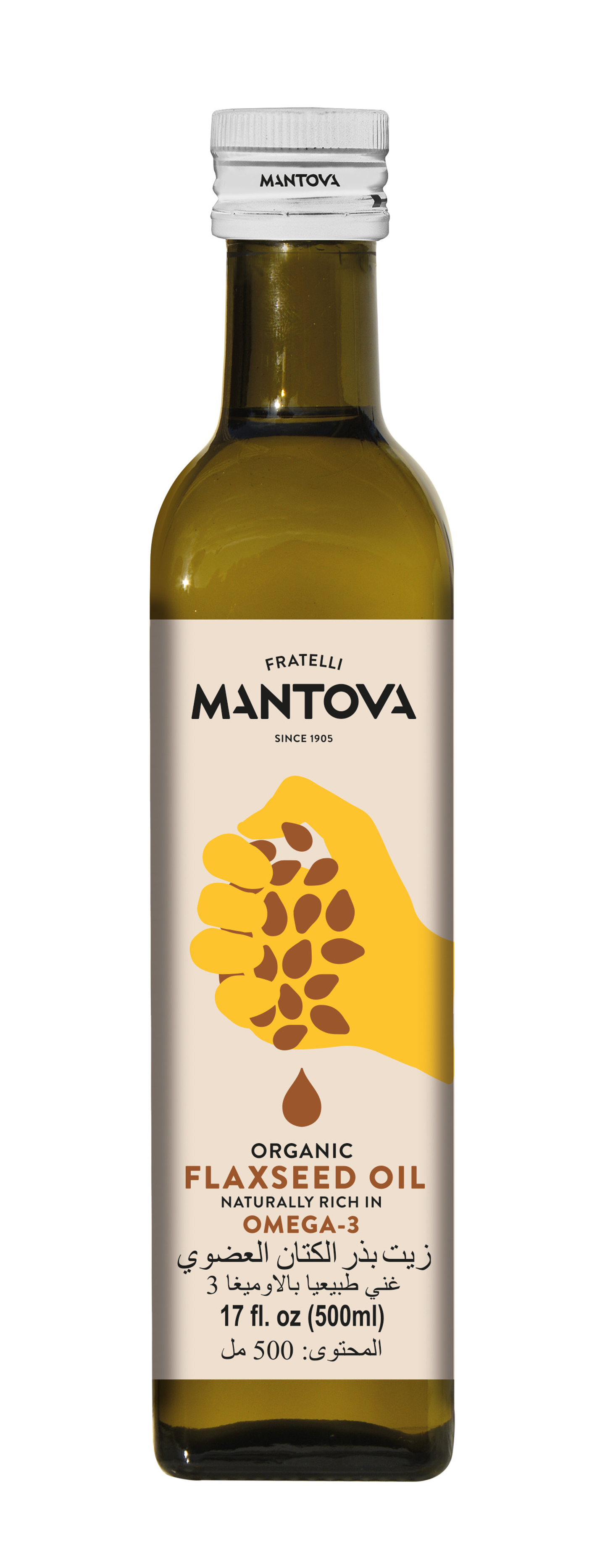 مانتوفا زيت بذره الكتان العضوى 500مل