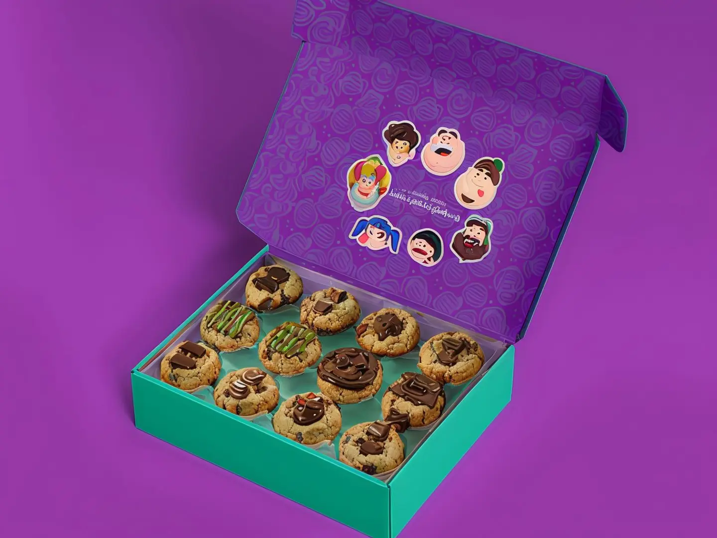 بوكس كوكيز وسط مع توبينج (١٢ قطعة)