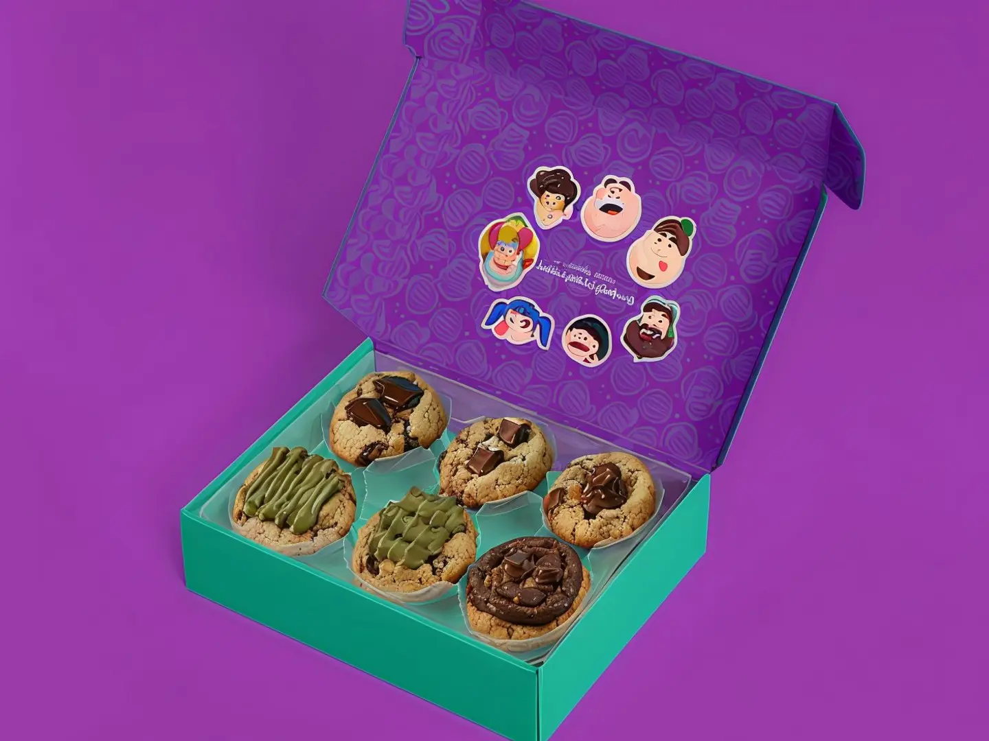 بوكس كوكيز كبير مع توبينج (٦ قطع)