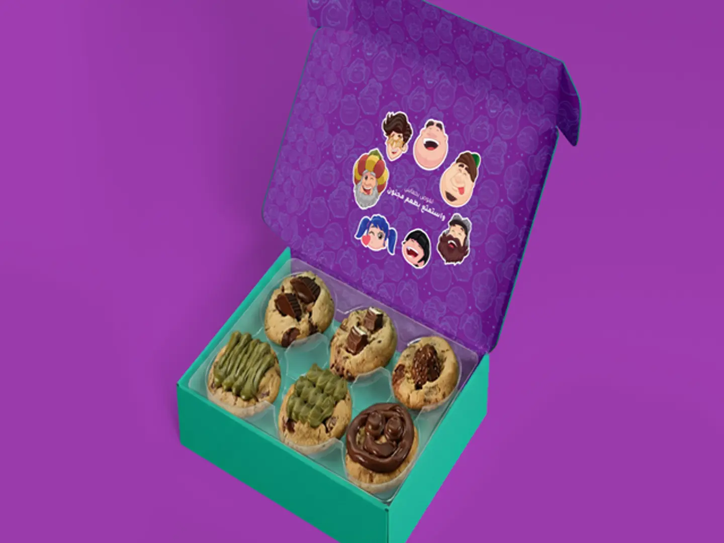 Large Cookies With Topping Box (6 Pcs)