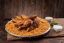 نصف دجاجة شواية بالأرز الأحمر أمريكى