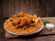 نصف دجاجة ناشفل مع أرز