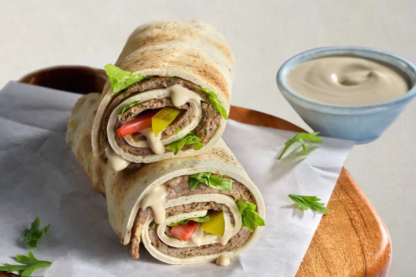 Kafta Lita With Hummus Wrap