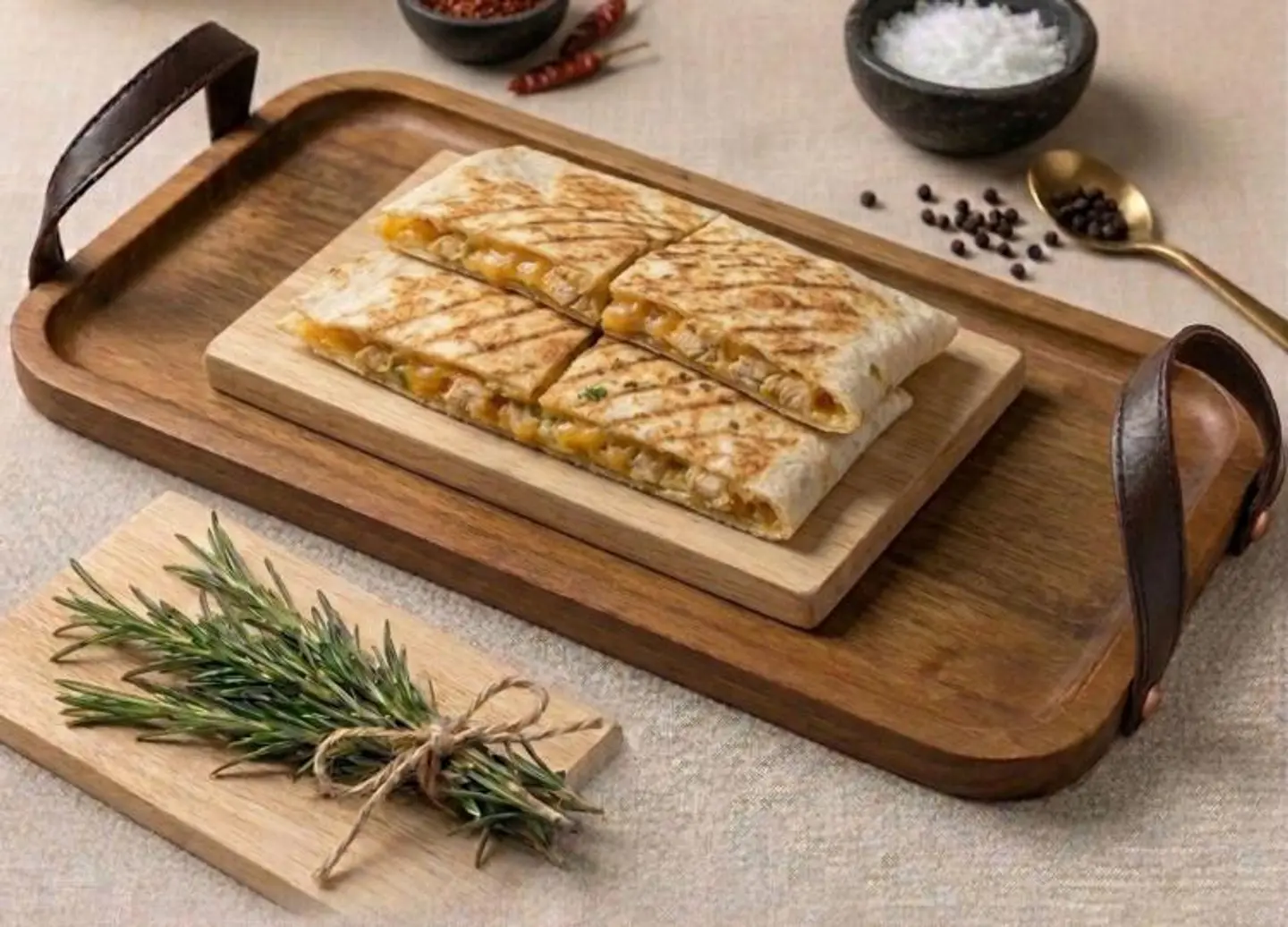 كساديا الدجاج الحارة