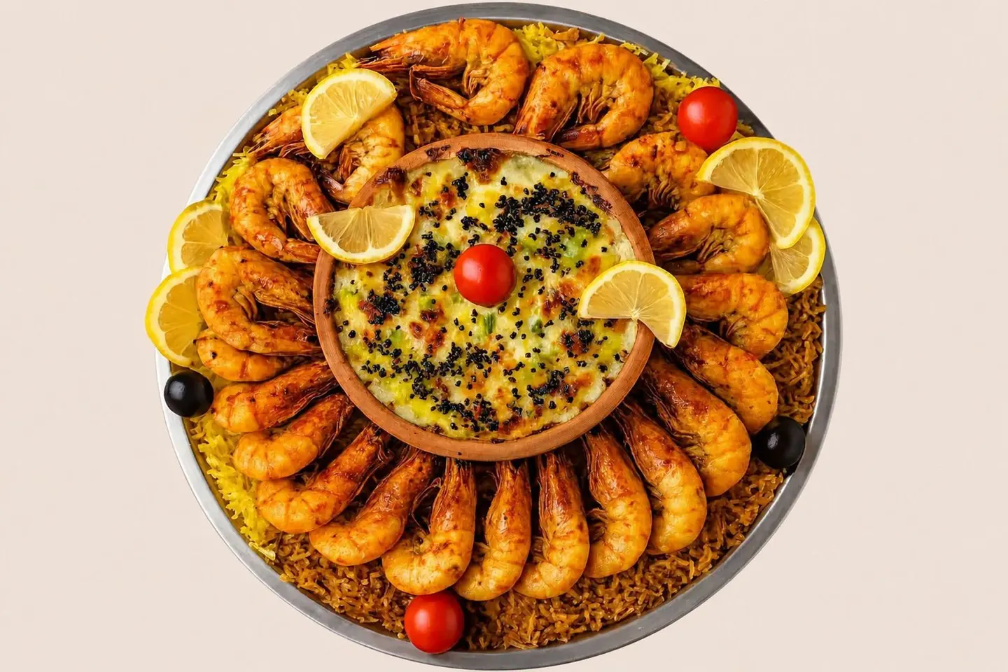 ثنائي جمبري مشوي وطاجن