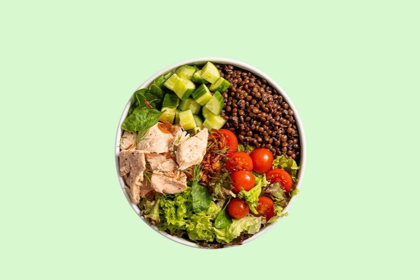 Lentil And Salmon Bowl