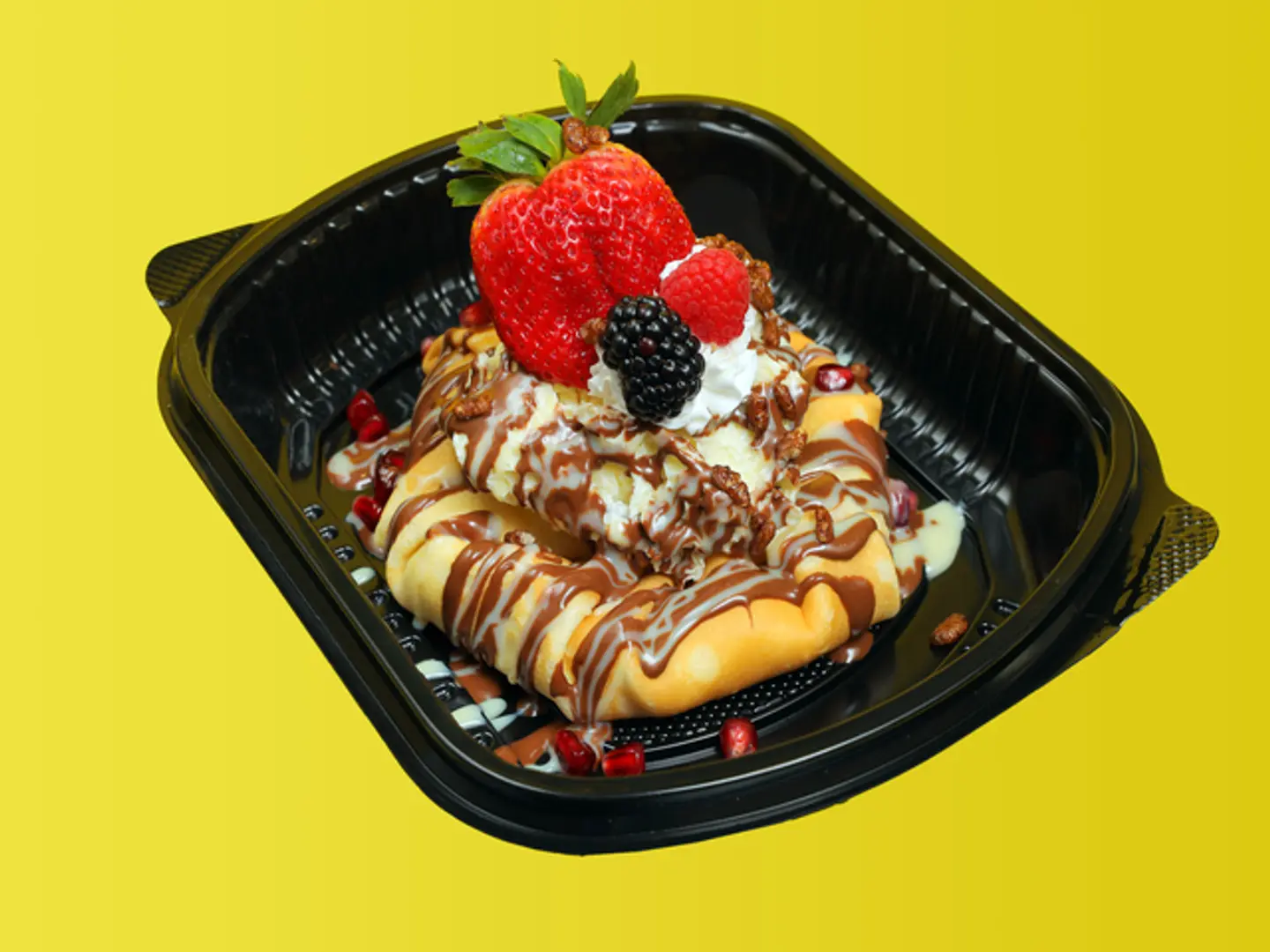 Crepe Stuffed With Cream, Nutella And Ice Cream