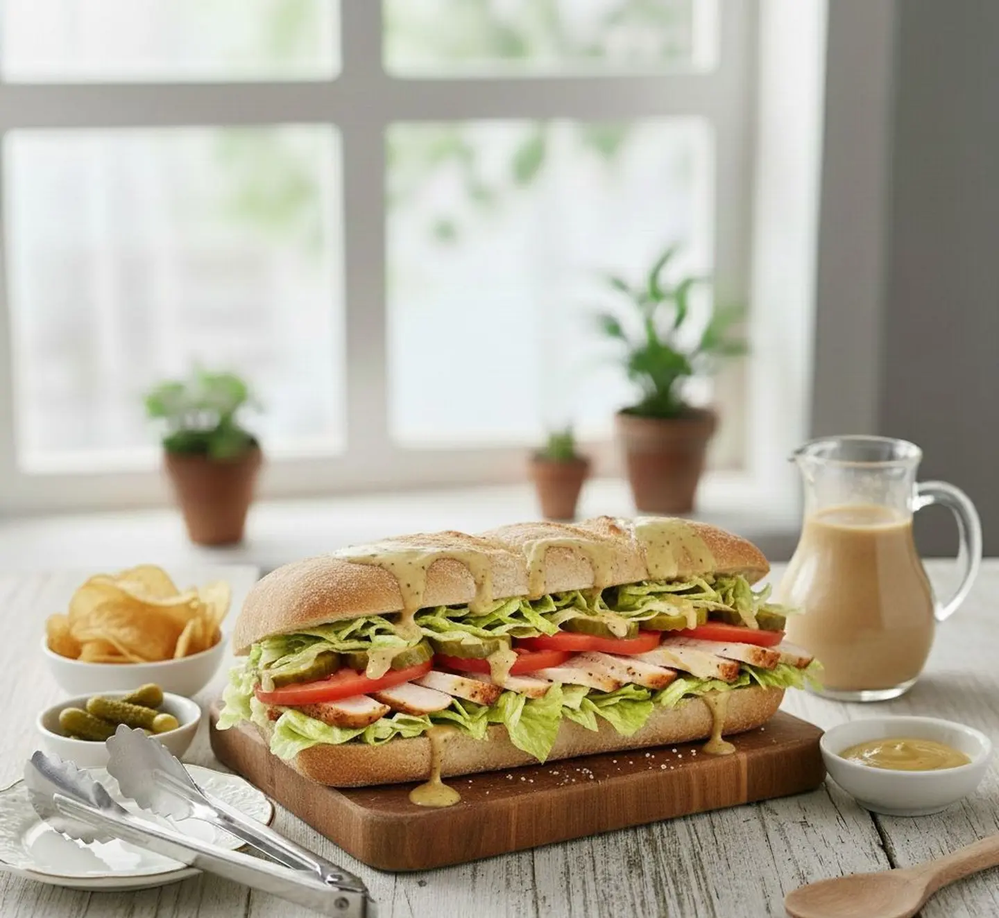 White Bread Roasted Chicken Sandwich