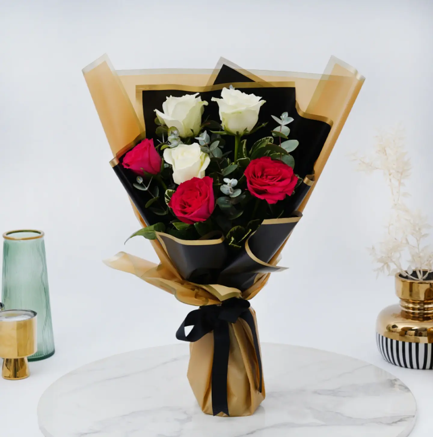 Beauty Of Red N White Roses