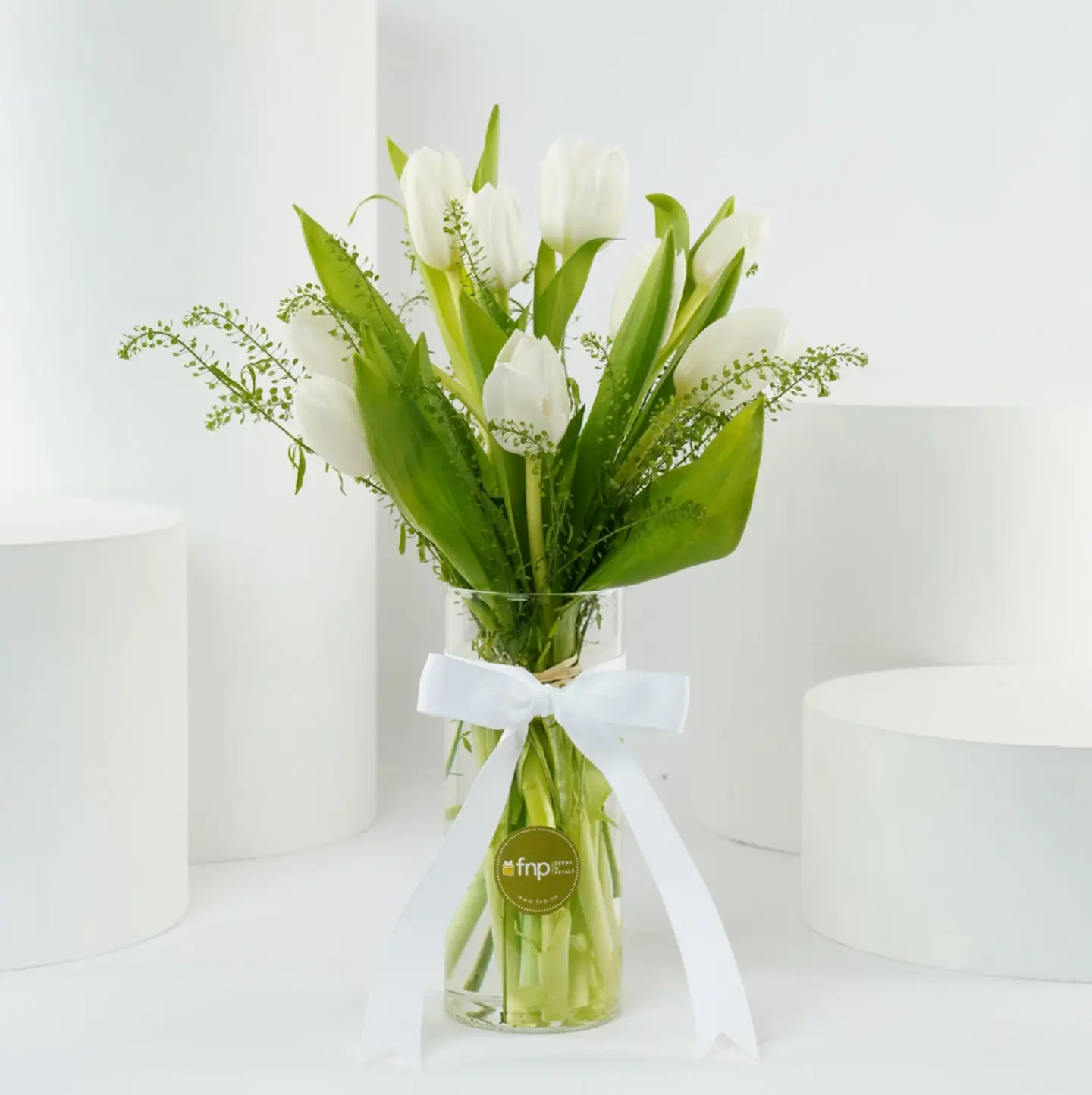 Einas White Tulip Vase