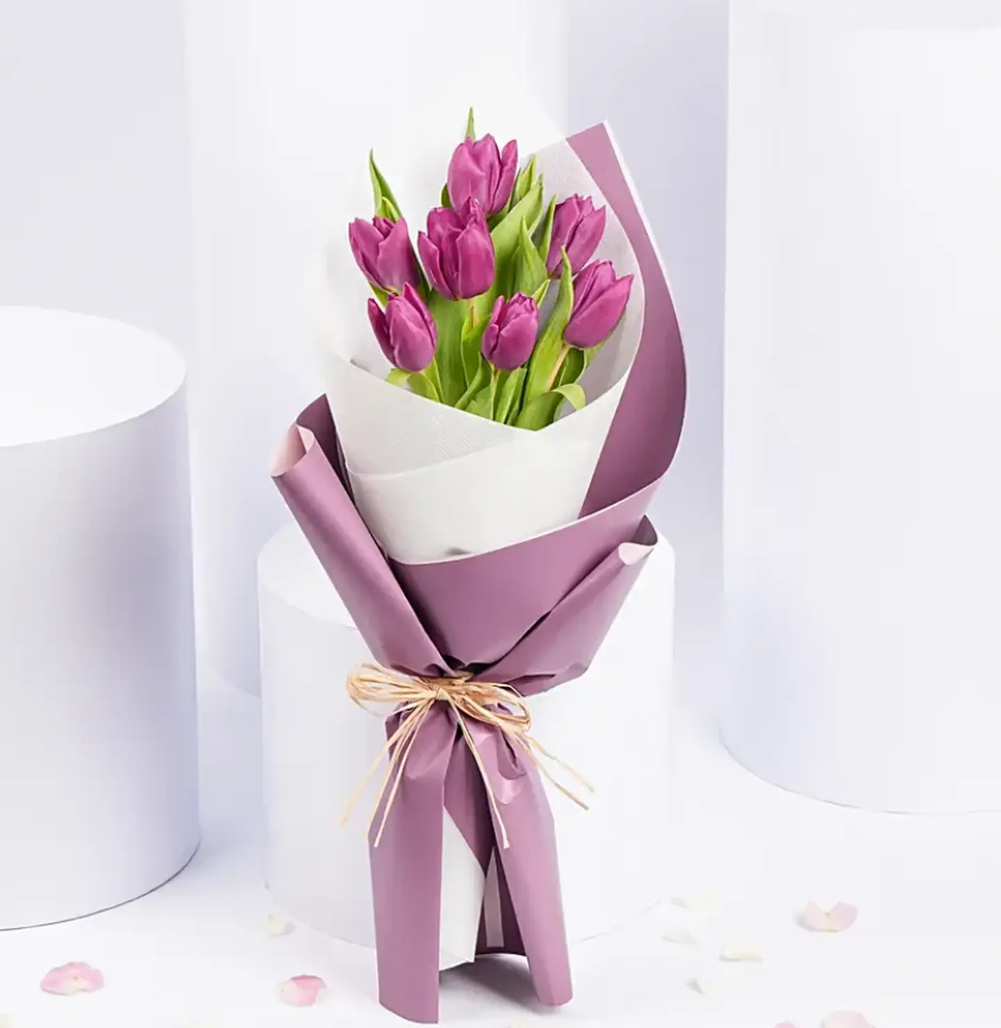 7 Purple Tulips Bouquet