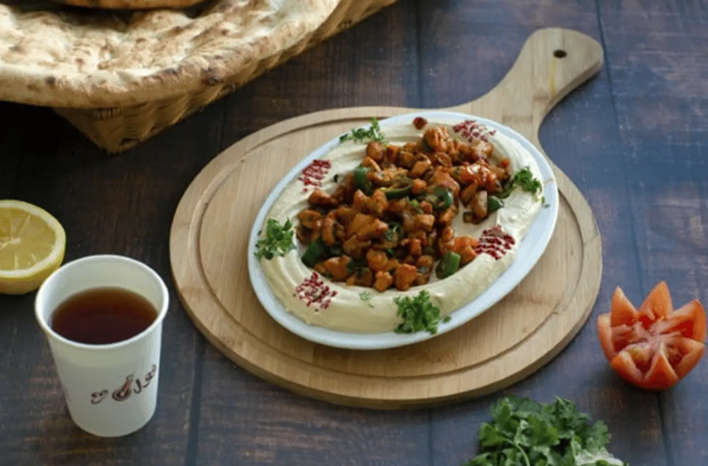 حمص مع مقلقل دجاج