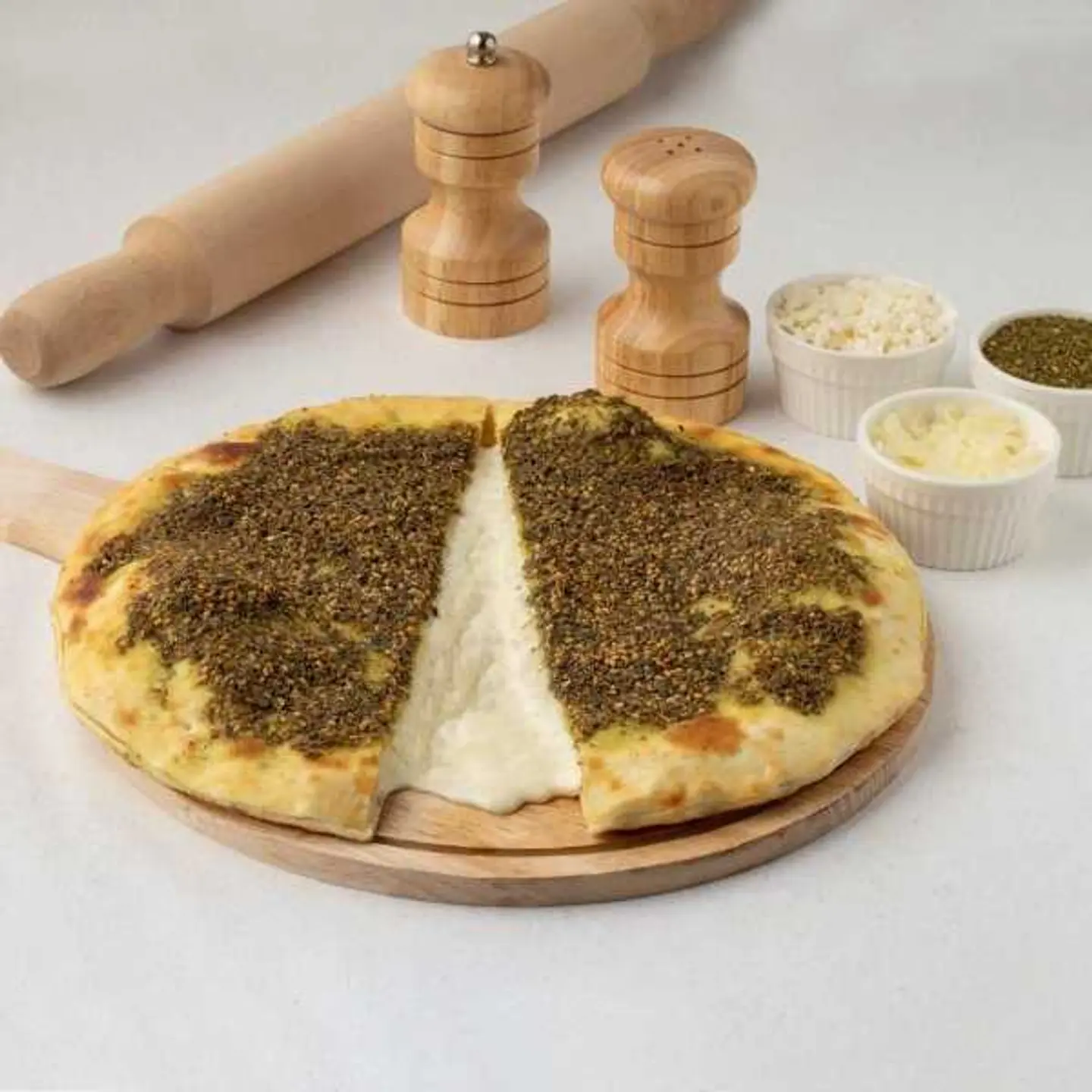 Cheese Stuffed Zataar Manaqushah