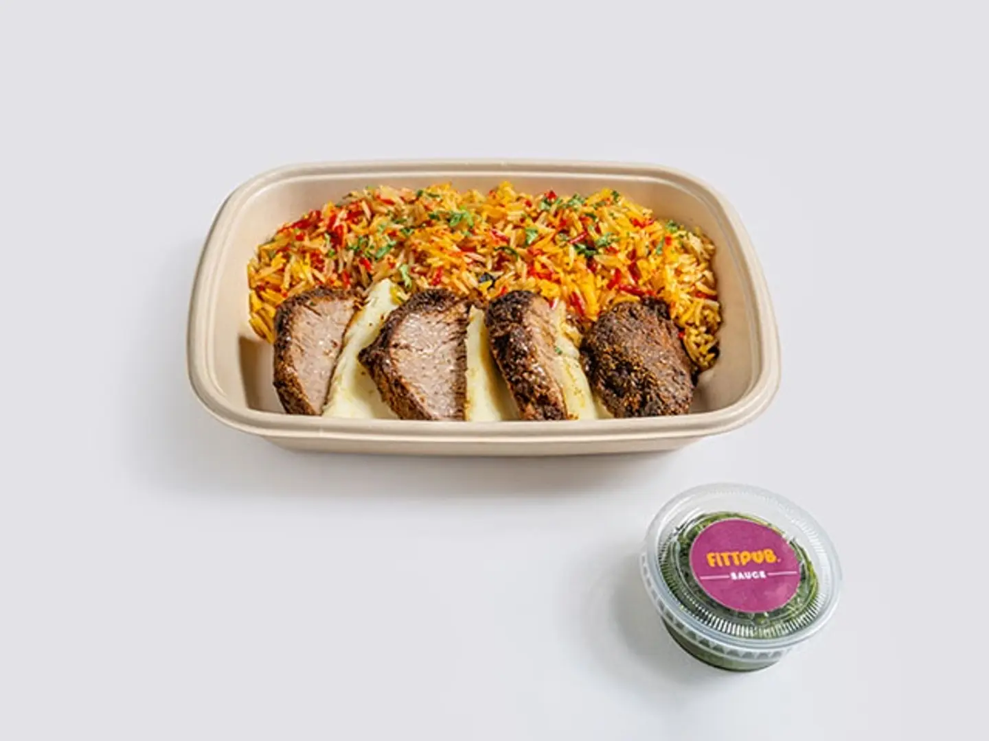 ستيك مشوي مع حلومي