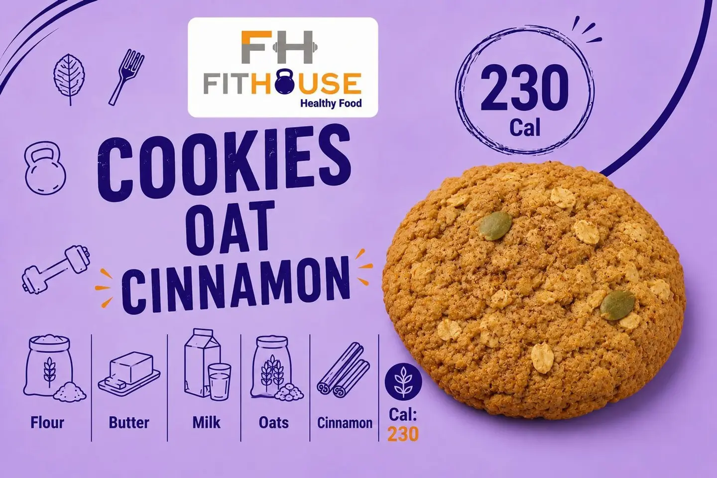 Healthy Oat Cinnamon Cookies