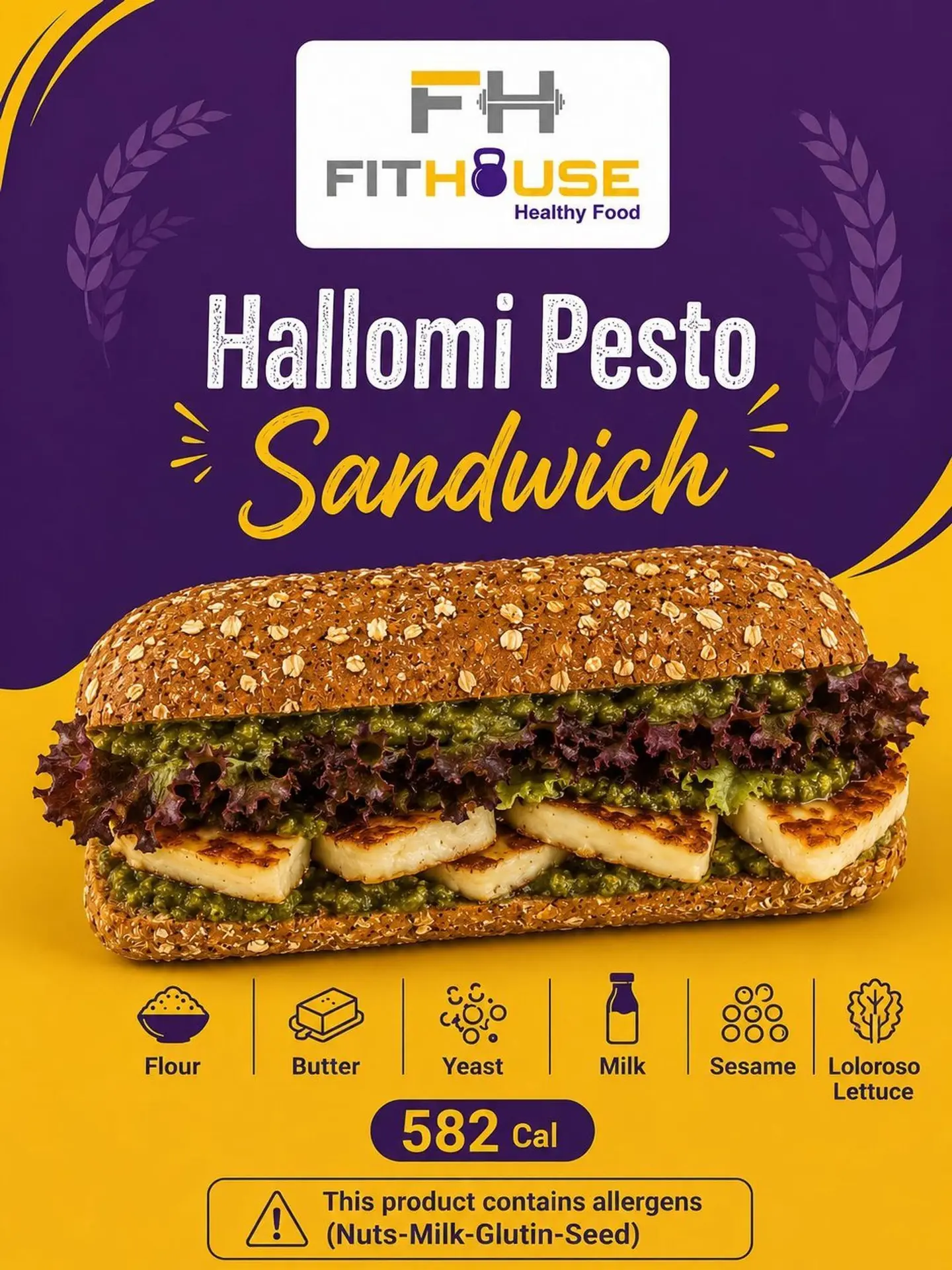 Pesto Hallomi Sandwich