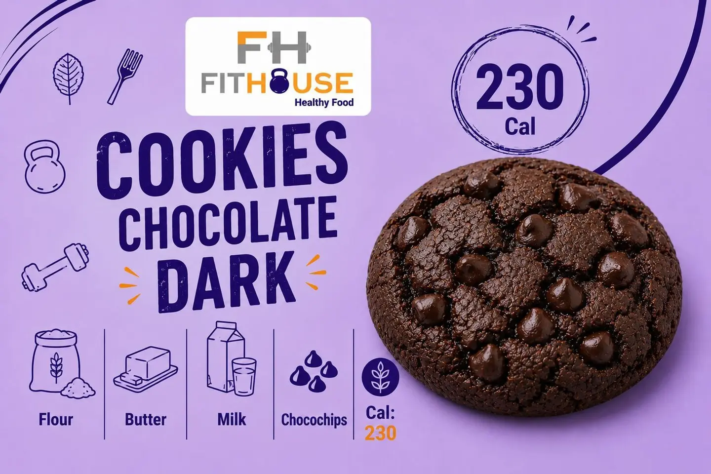 Healthy Dark Chocolate Cookies