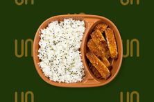 صدر دجاج مقلي مع أرز