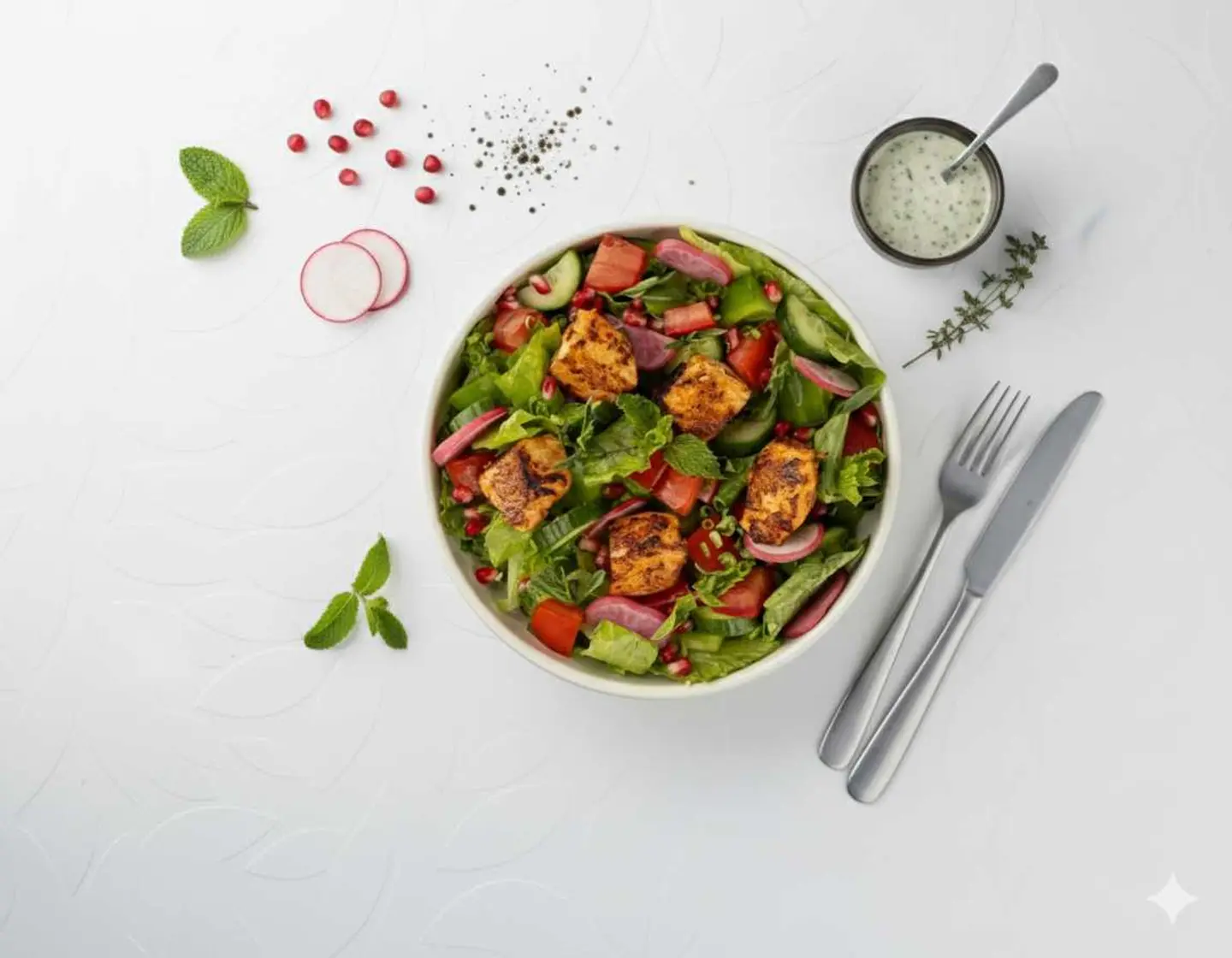 سلطة فتوش بالطاووق