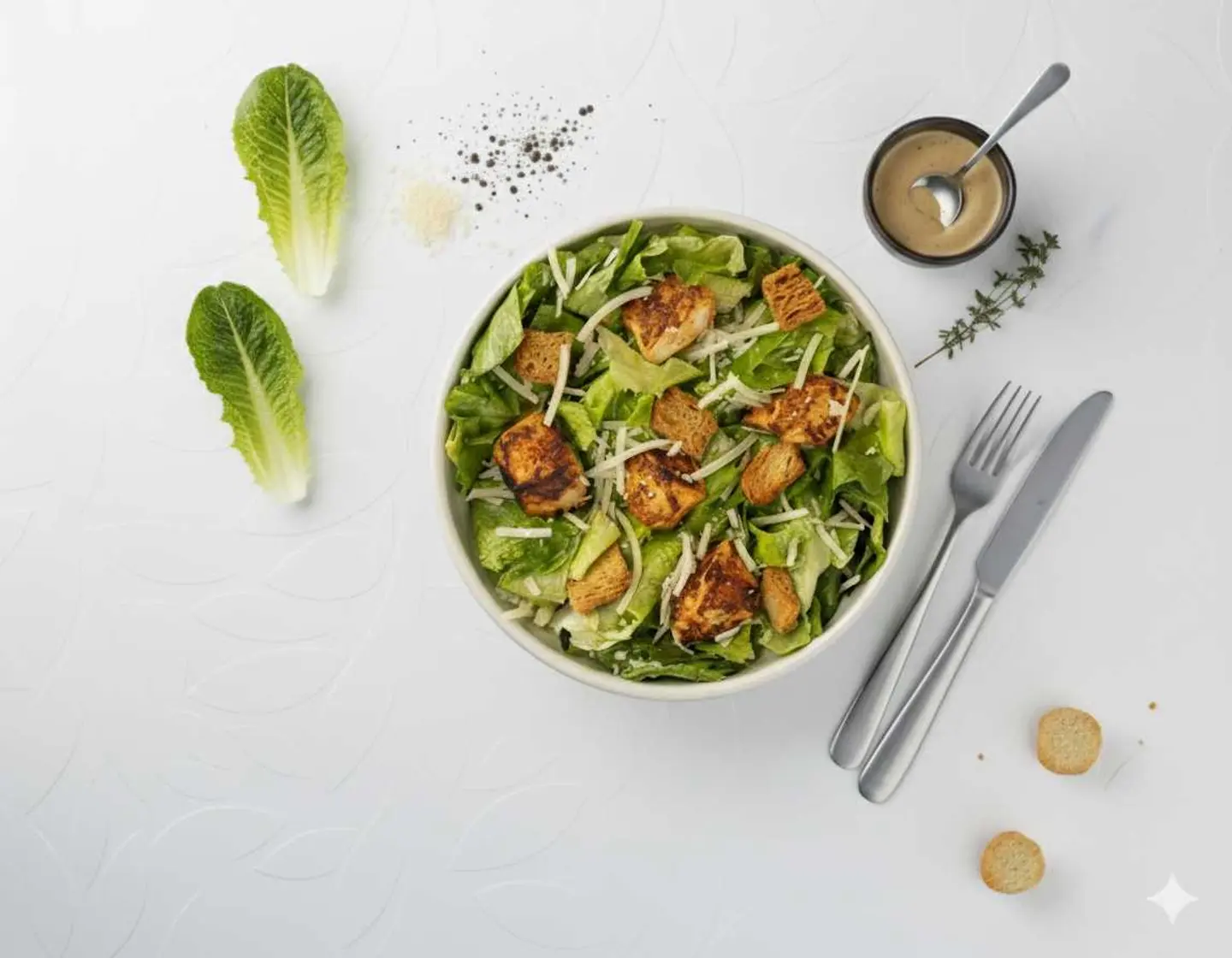 سلطة سيزر بالطاووق