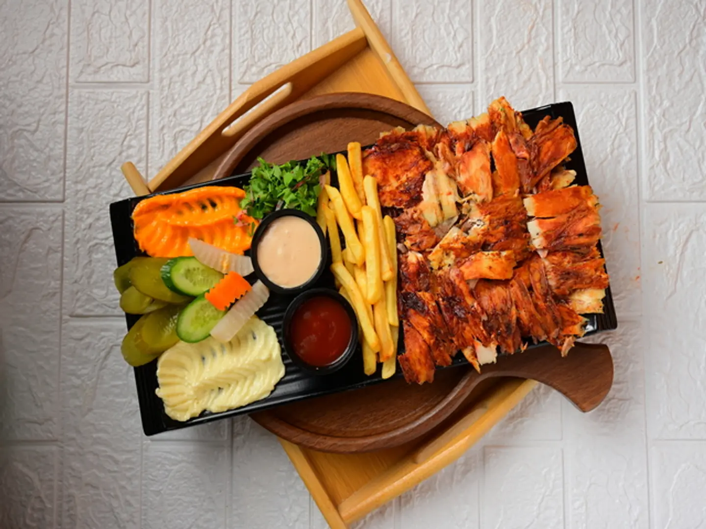 صحن شاورما دجاج فله