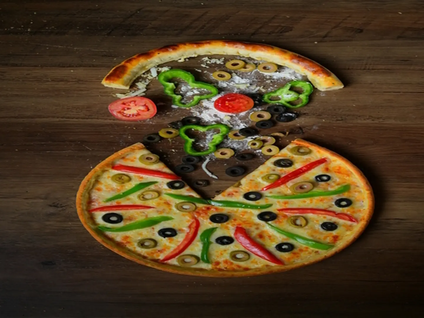 بيتزا خضار وسط