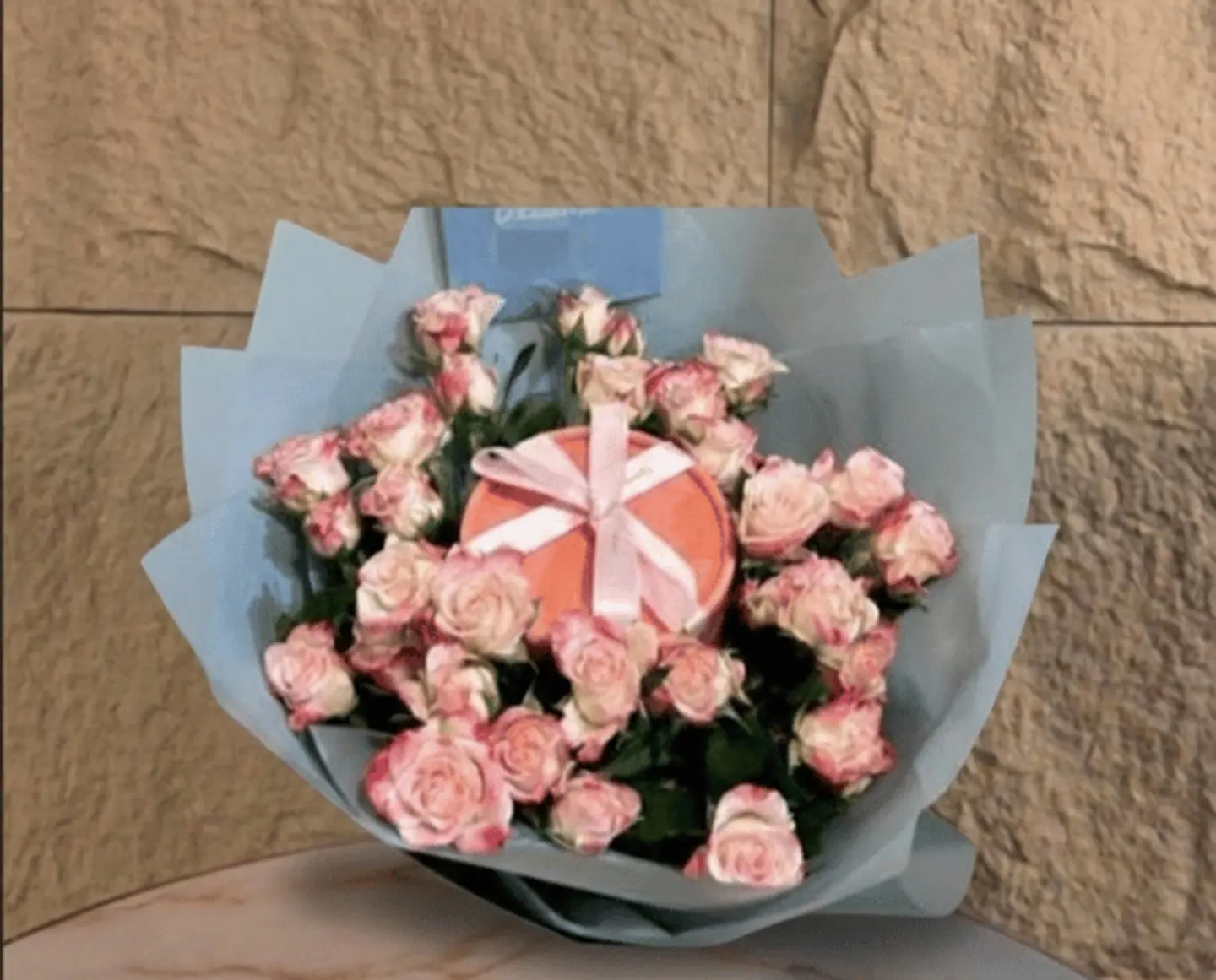 A Bouquet Of Roses With Anoush Chocolates