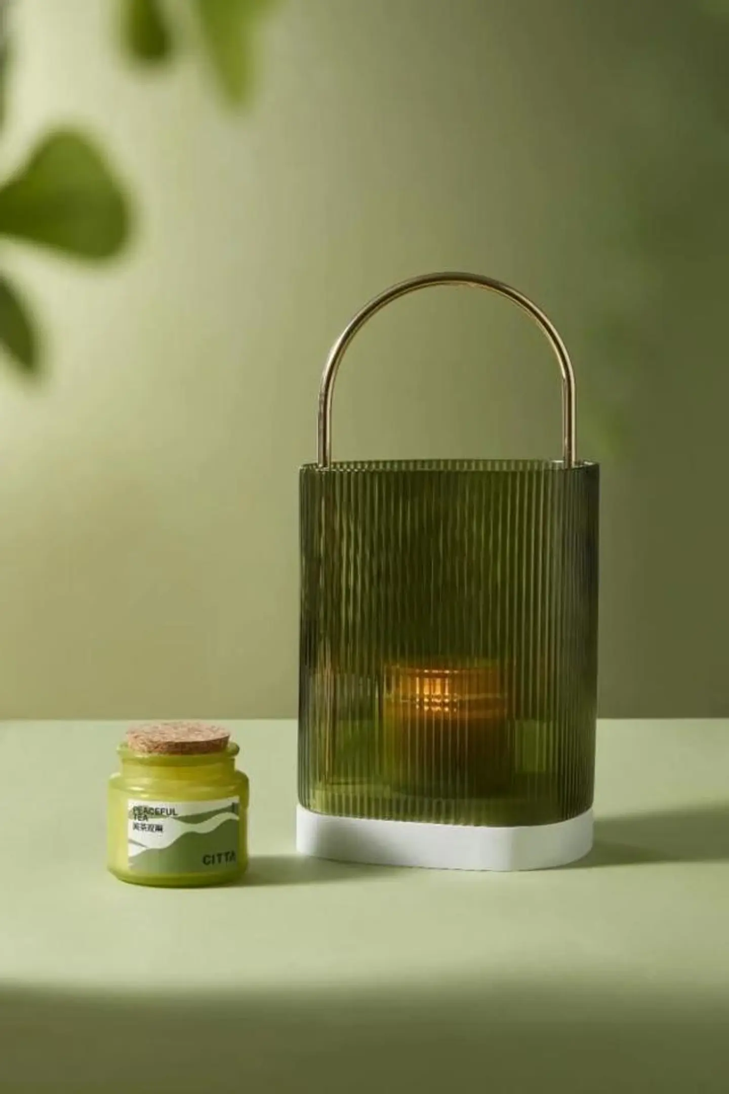 Green Tea Candle And Candlestick