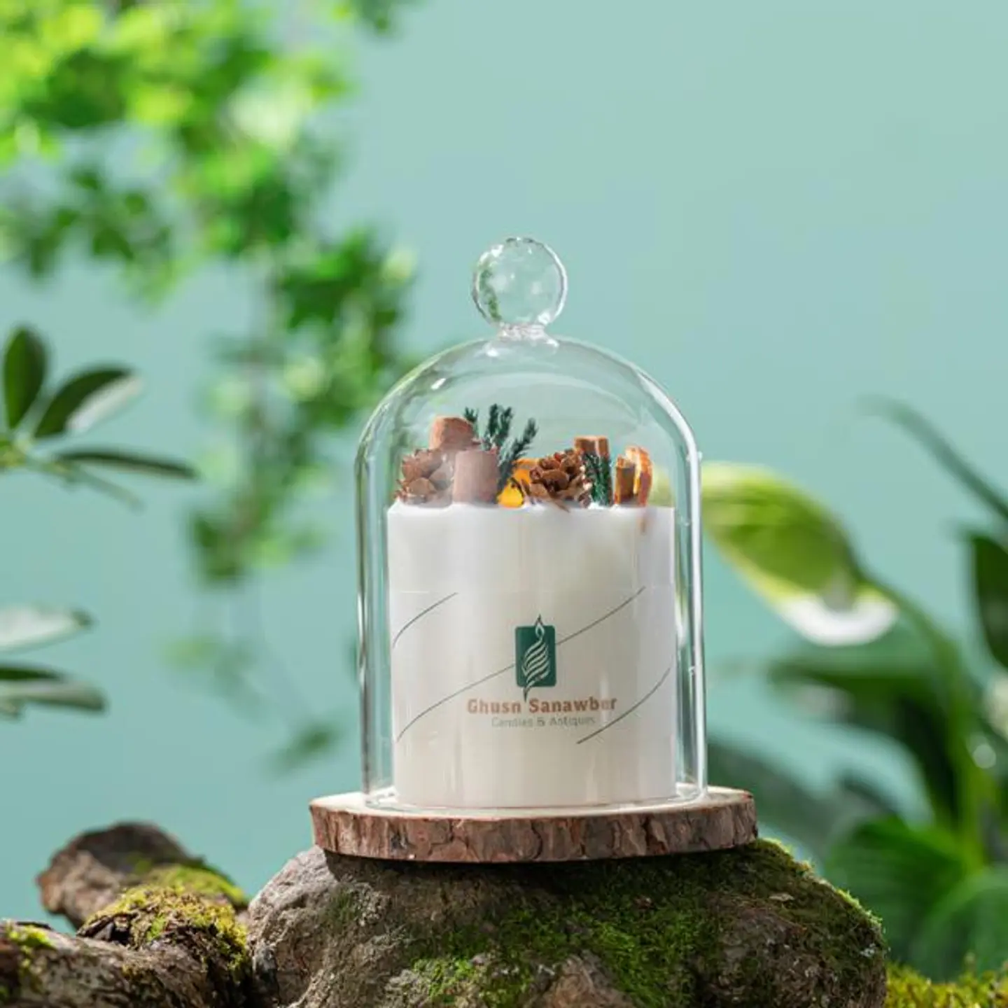 شموع الفصول الأربعة مع غطاء - البرتقالي