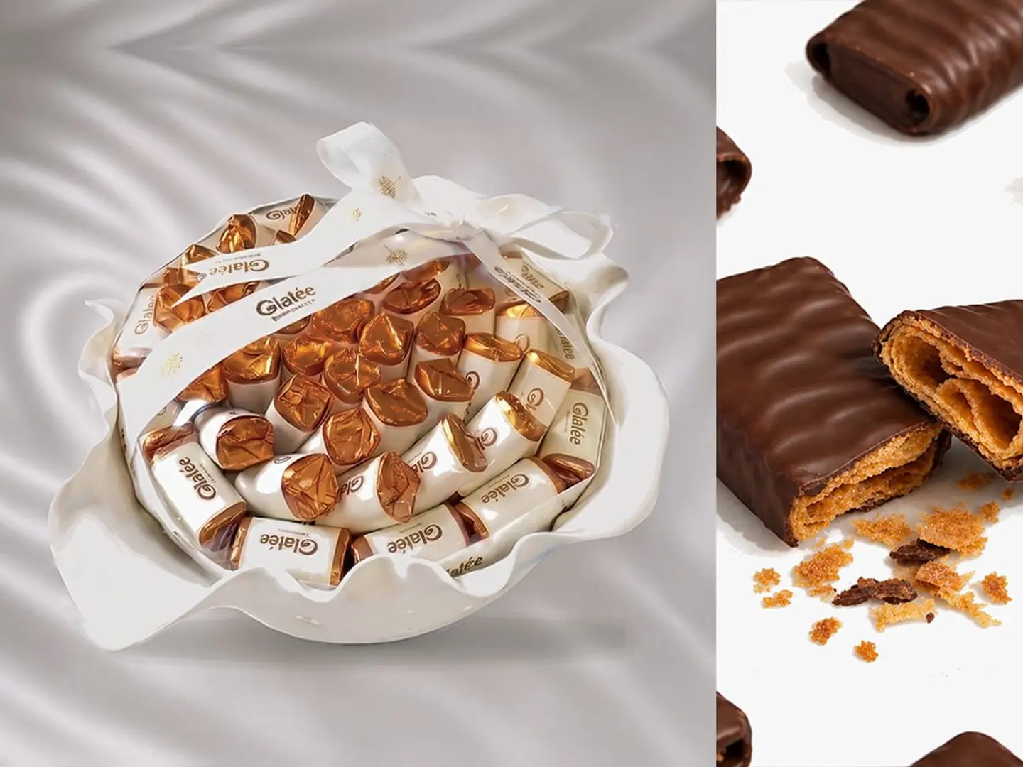 Luxury Round Tray Of Crepe Dentelle