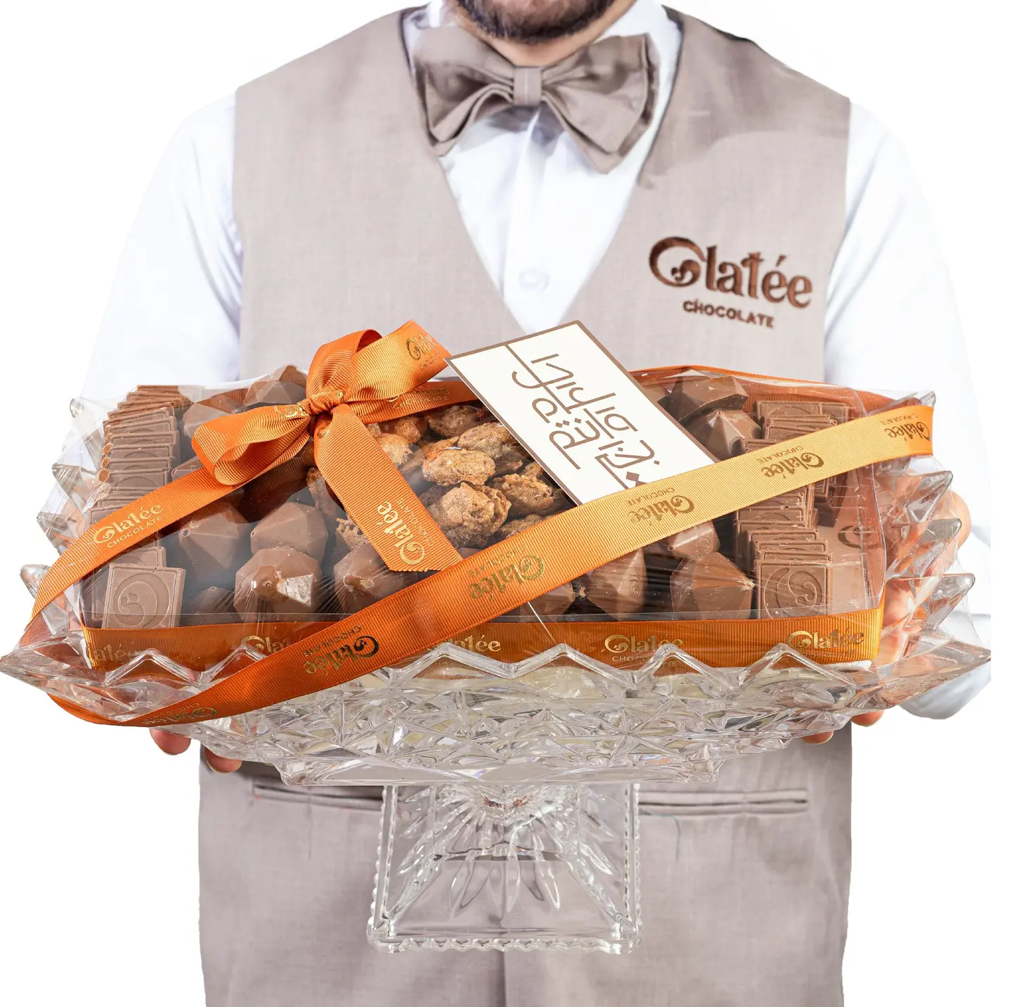 صينية كريستال فاخرة من الشوكولاتة