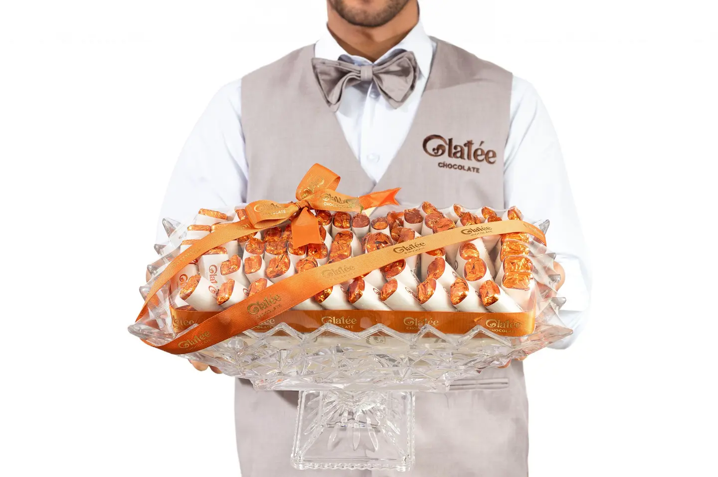 Luxury Crystal Tray Of Crepe Dentelle