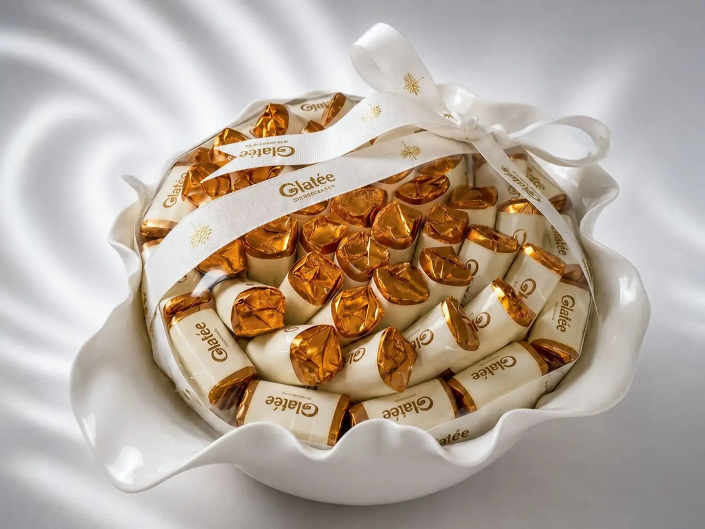 Luxury Round Tray Of Crepe Dentelle