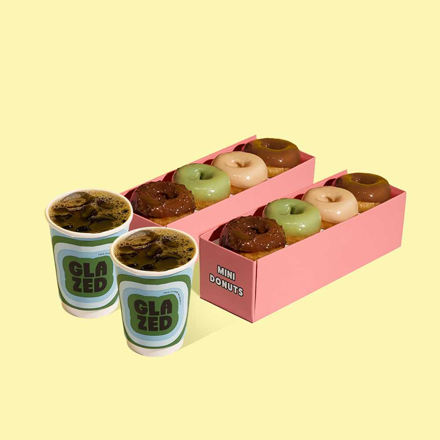 عرض بوكسين دونات مع مشروبين