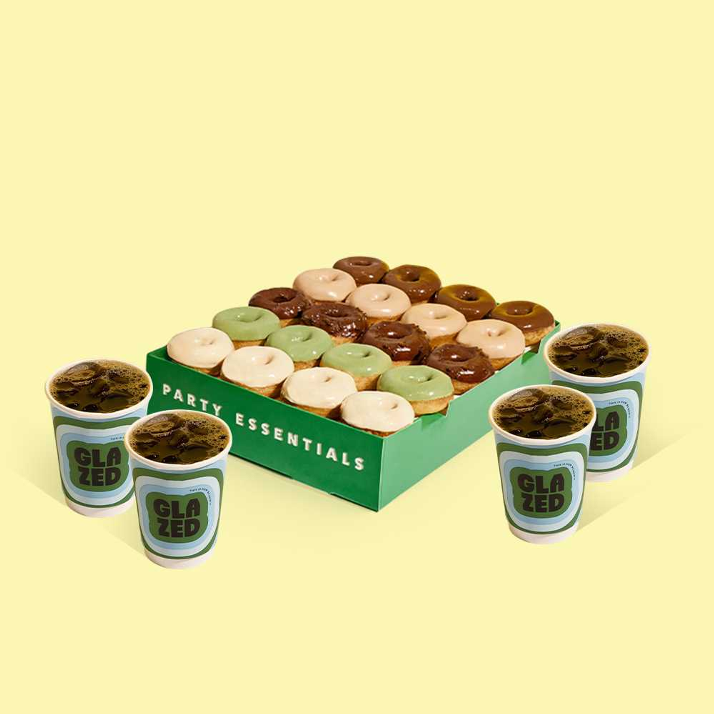 Donut Box Offer 20 Pieces With 4 Large Coffees Of The Day