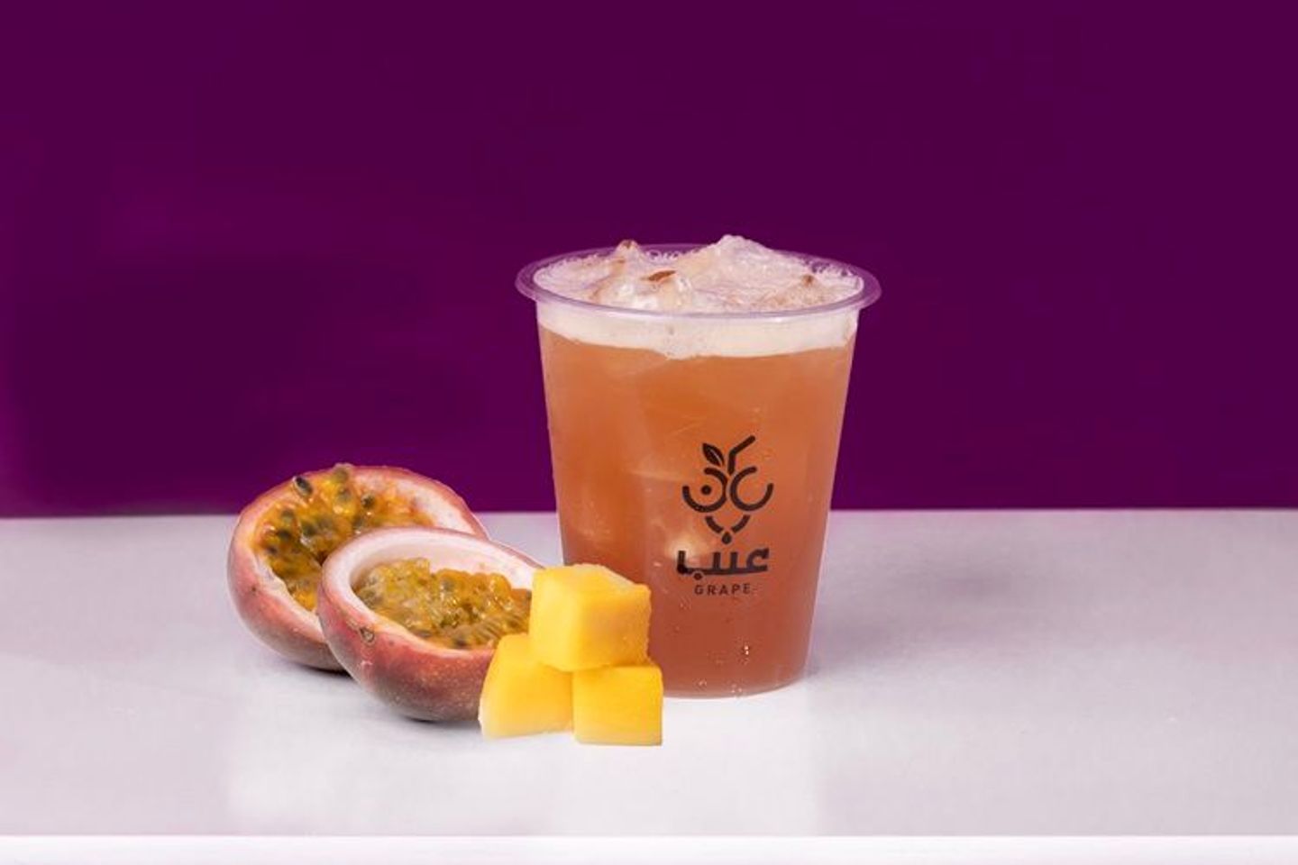 شاي مثلج بالباشن والمانجو