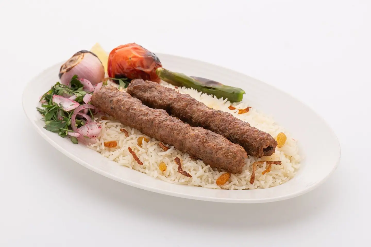 Mutton Seekh Kabab W/Rice
