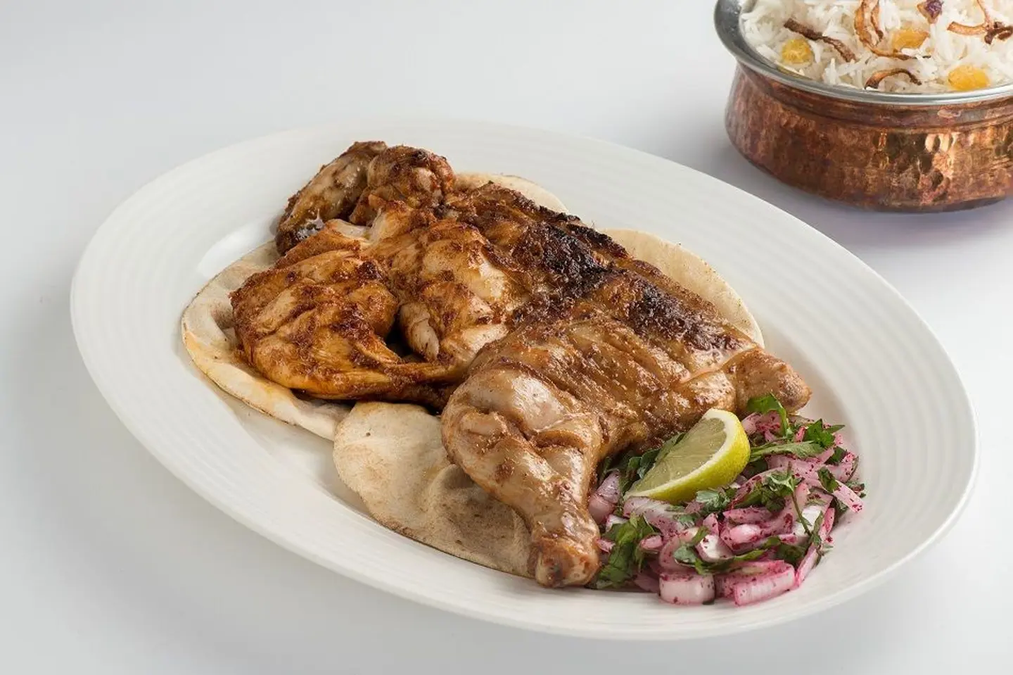 Grilled Chicken With Rice Half
