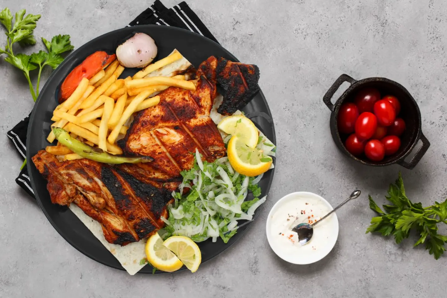 Half Chicken On Charcoal