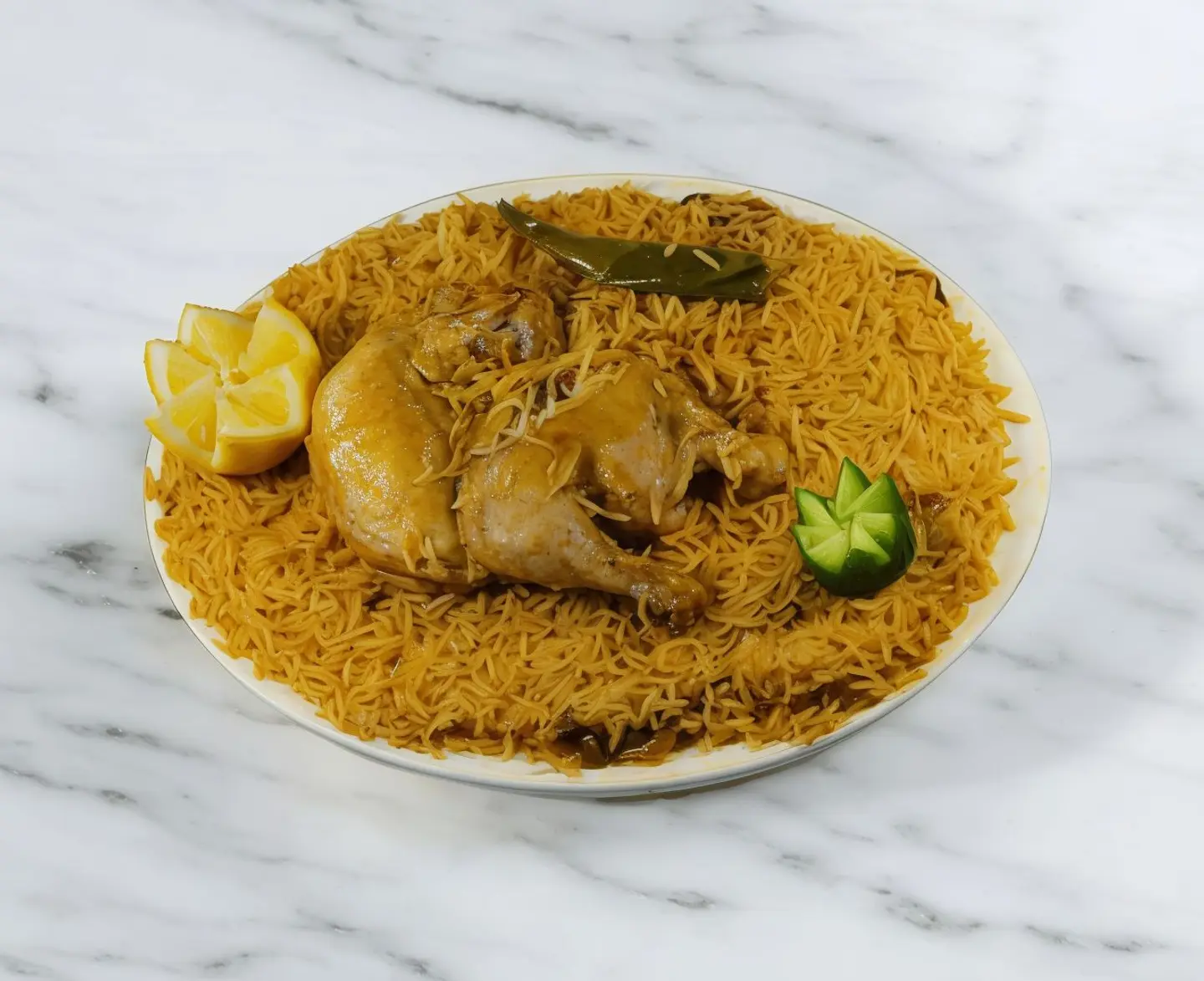 نص دجاج مضغوط مع الرز