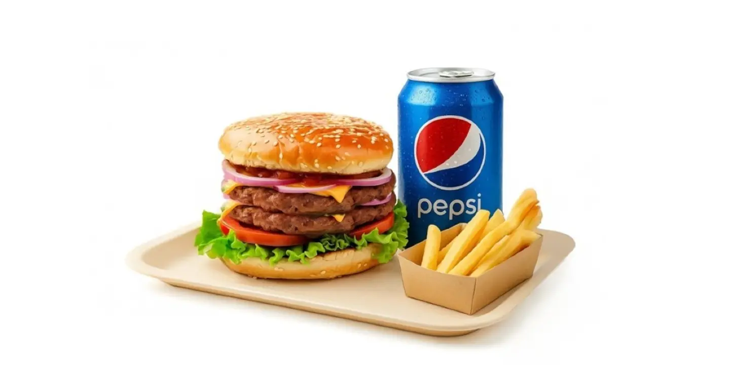 Double Grilled Beef Burger Meal
