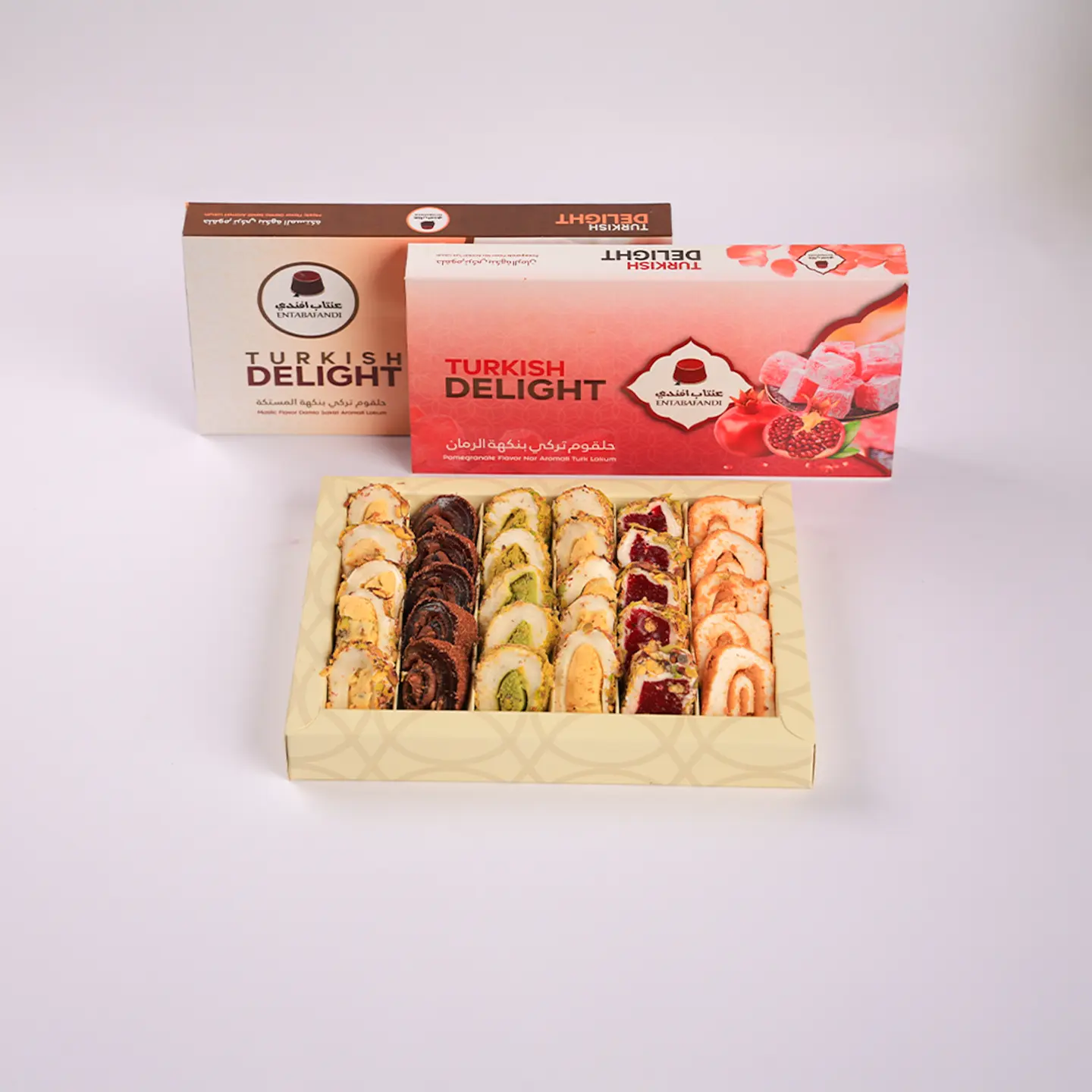 بوكس حلقوم حشوة مع علبتين حلقوم سادة