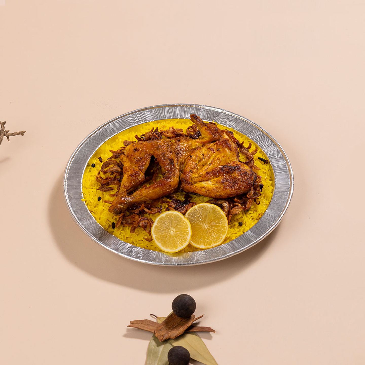 Hataba Chicken With Yellow Smoked Rice Half