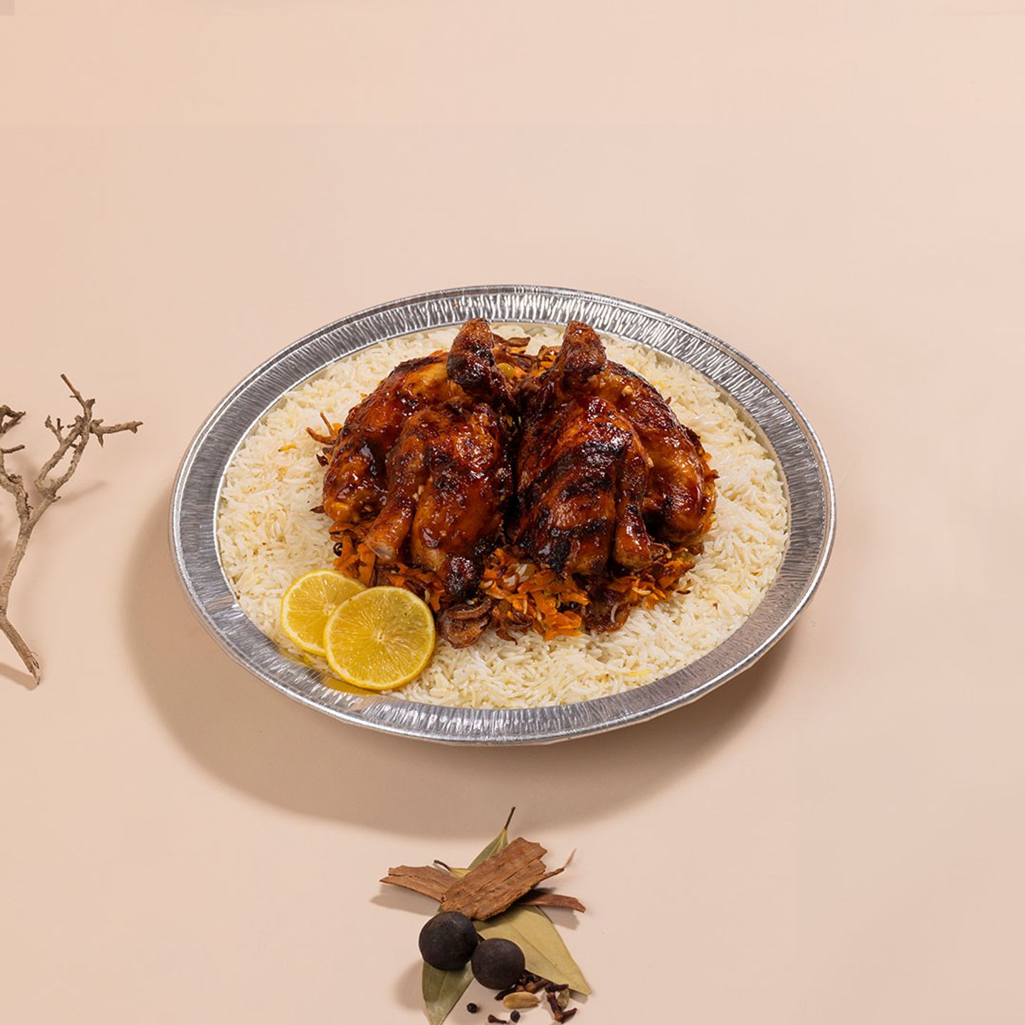 Barbecue Chicken With White Smoked Rice   Whole