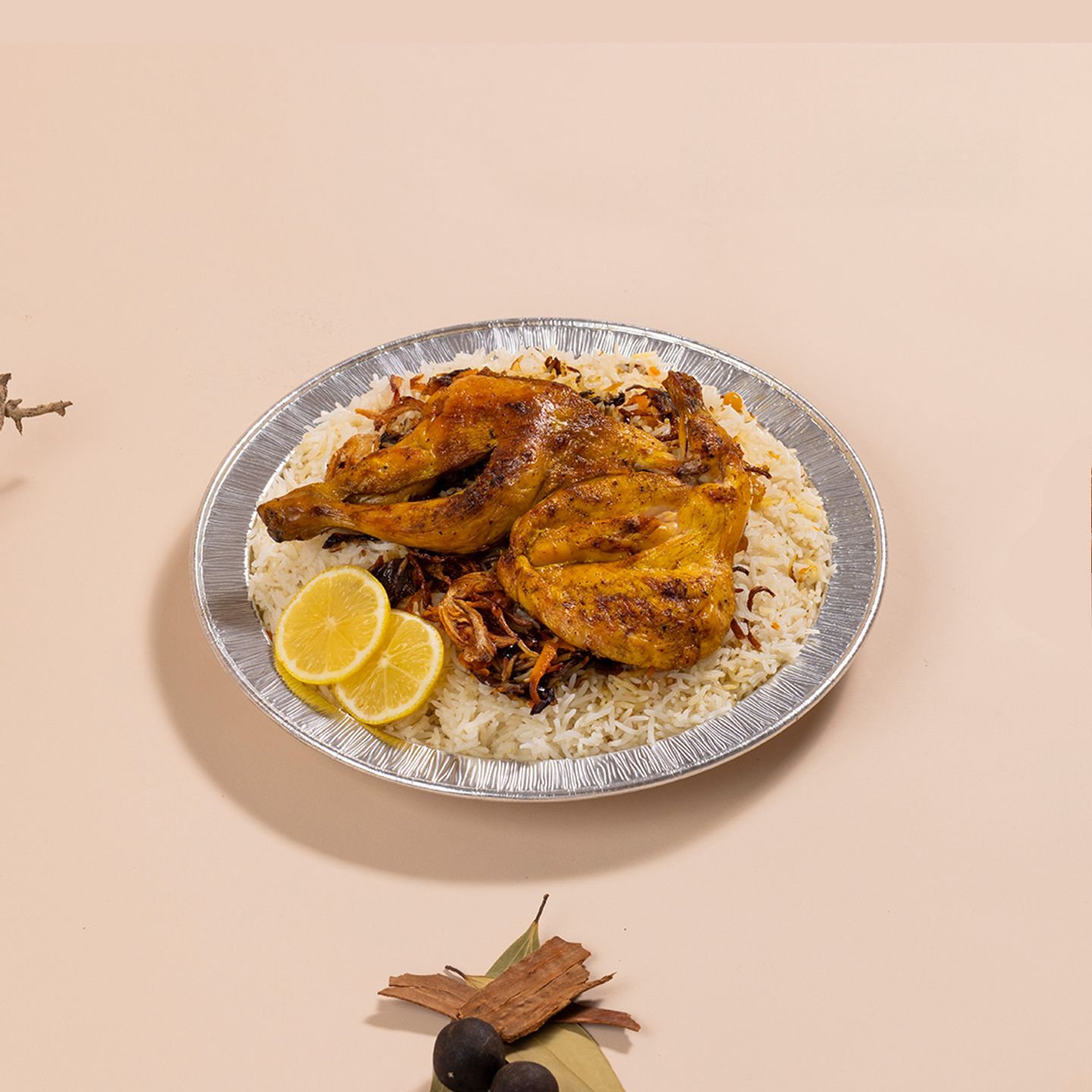Hataba Chicken With White Smoked Rice Half