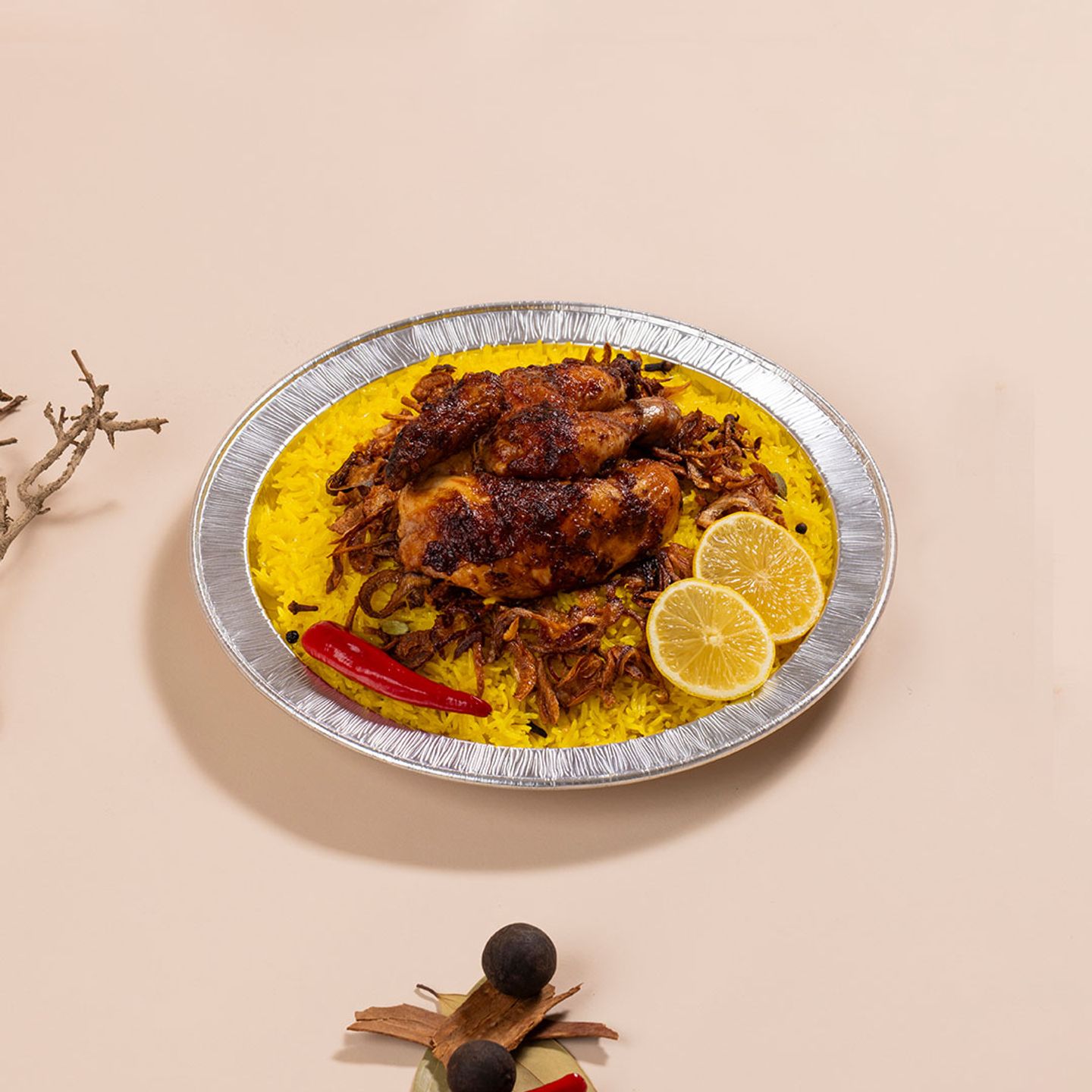 Classic Chicken With Yellow Smoked Rice Half