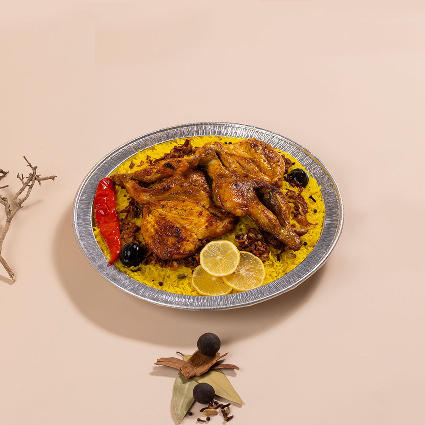 Hataba Chicken With Yellow Smoked Rice Whole