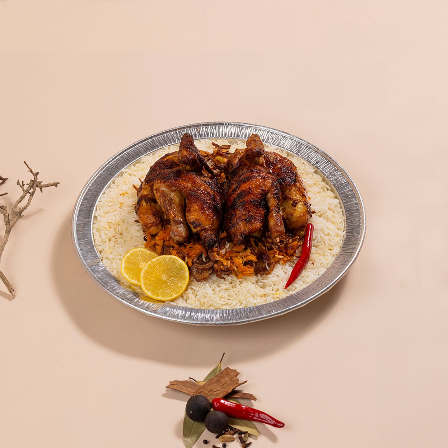 Classic Chicken With White Smoked Rice   Whole